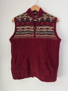 Vintage Harold's Sweater Vest Womens L Collar Zip Knit 🧶